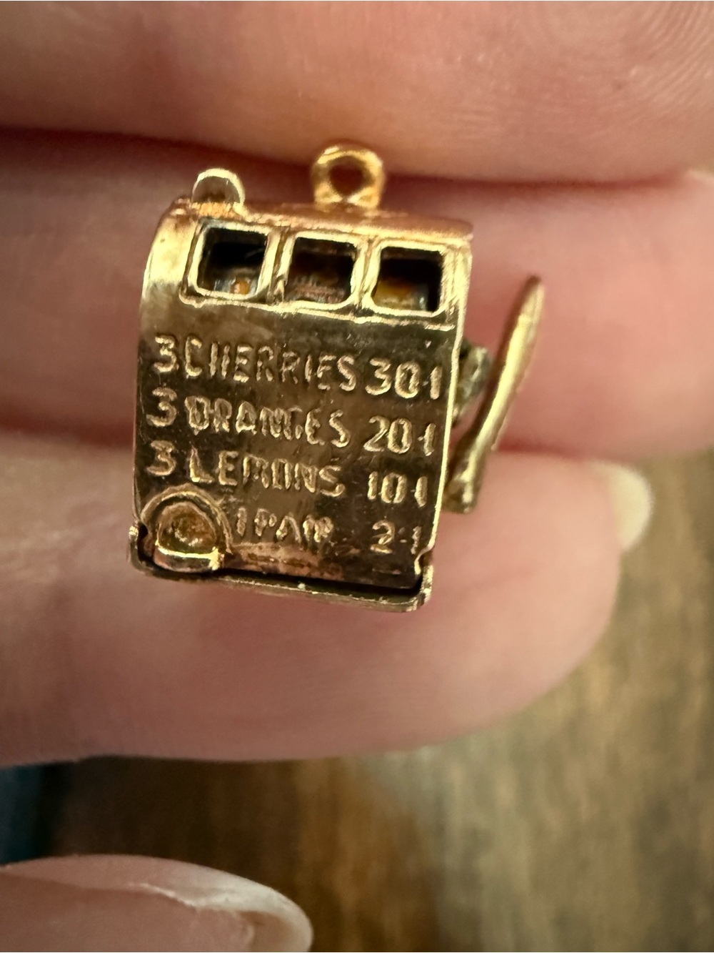 Rare Vintage 14K Gold Coin Machine Charm Pendant